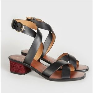 JOIE Rana Ankle Wrap Strappy Low Heel Leather Sandals Size 6 / 36